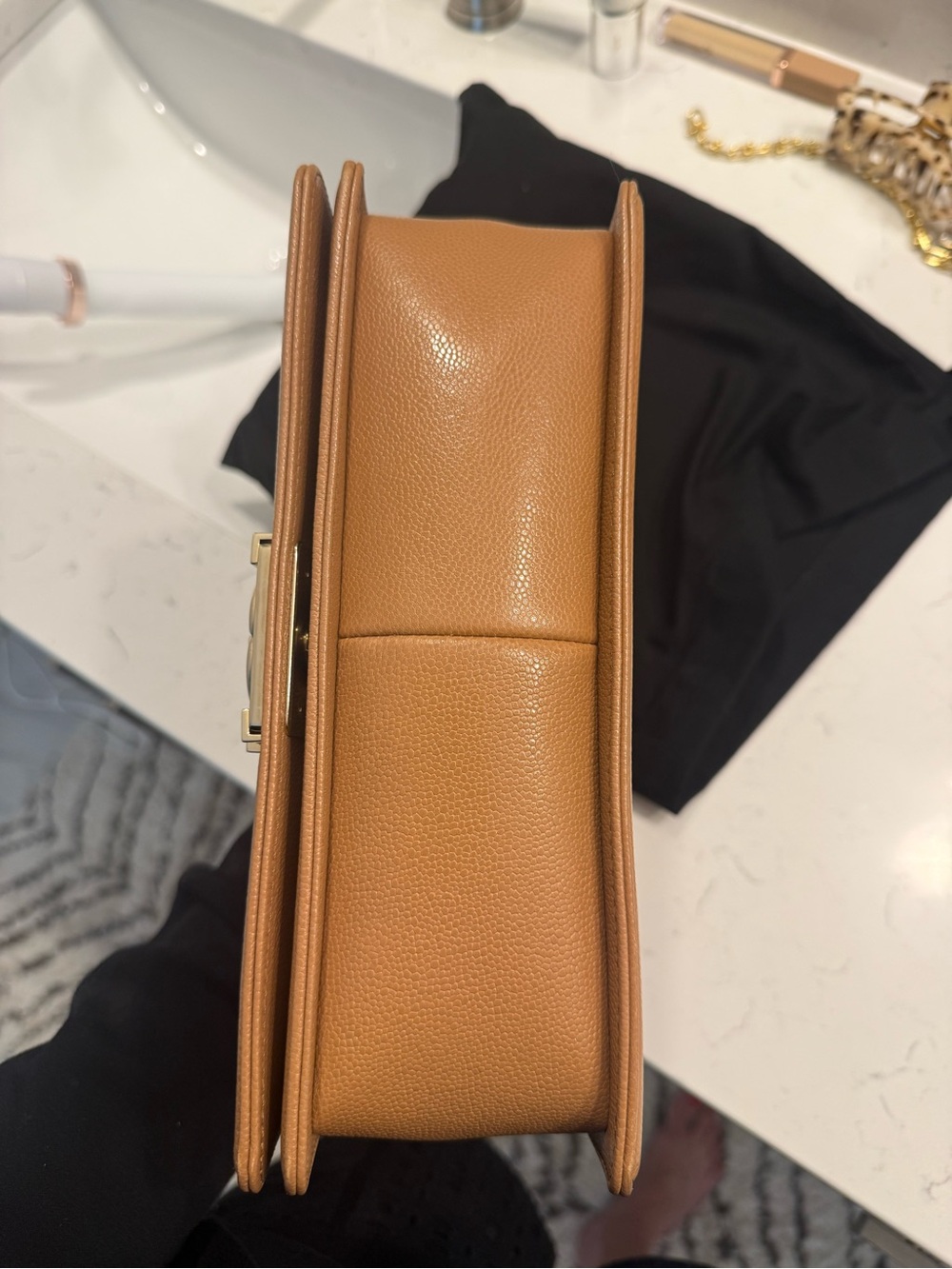 Chanel Brown Quilted Boy Flap Bag with Gold Hardware medium size - Picture 13 of 14